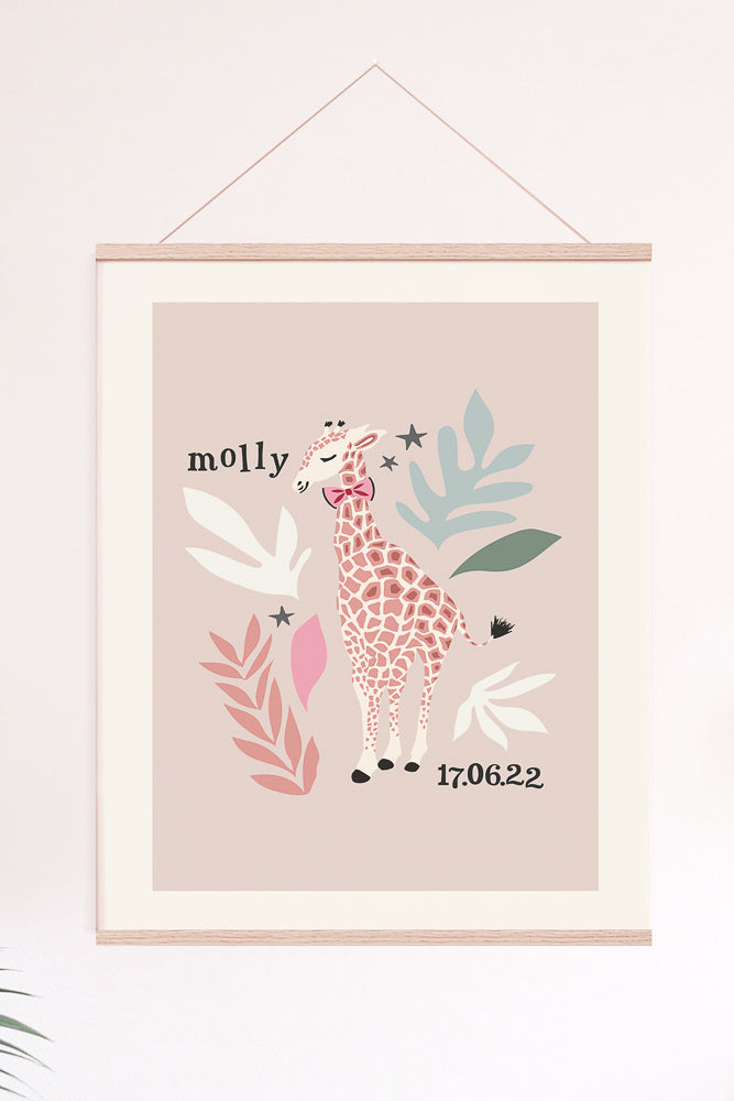 Yvonne Ellen Mini Kid's Giraffe Wall Print