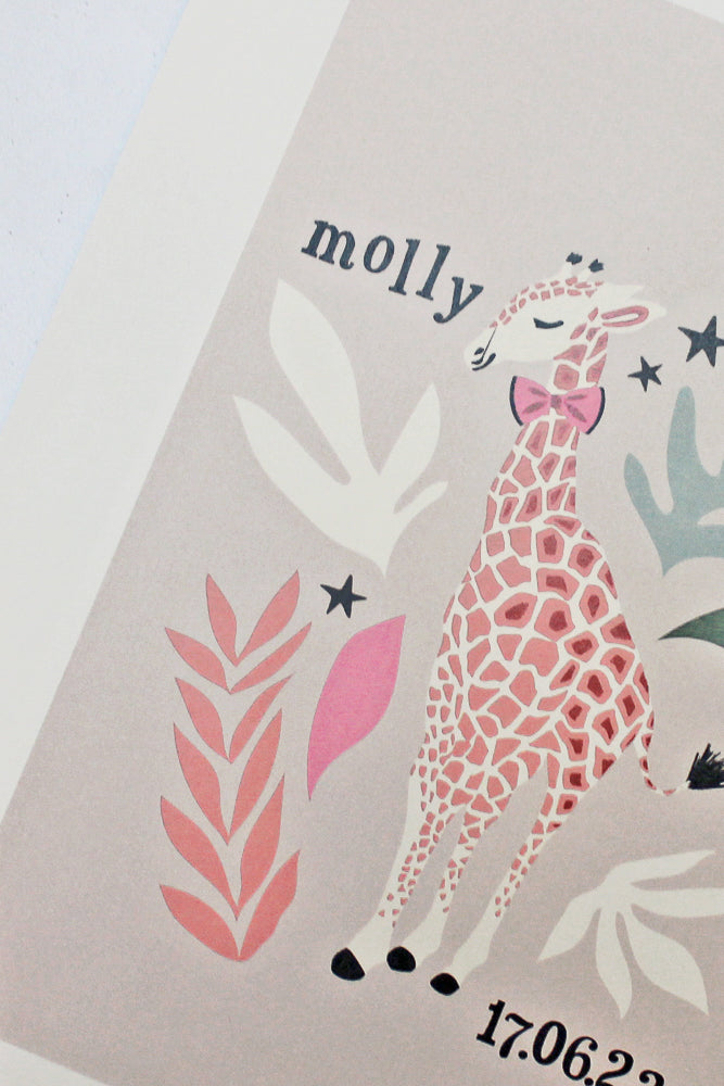 Yvonne Ellen Mini Kid's Giraffe Wall Print