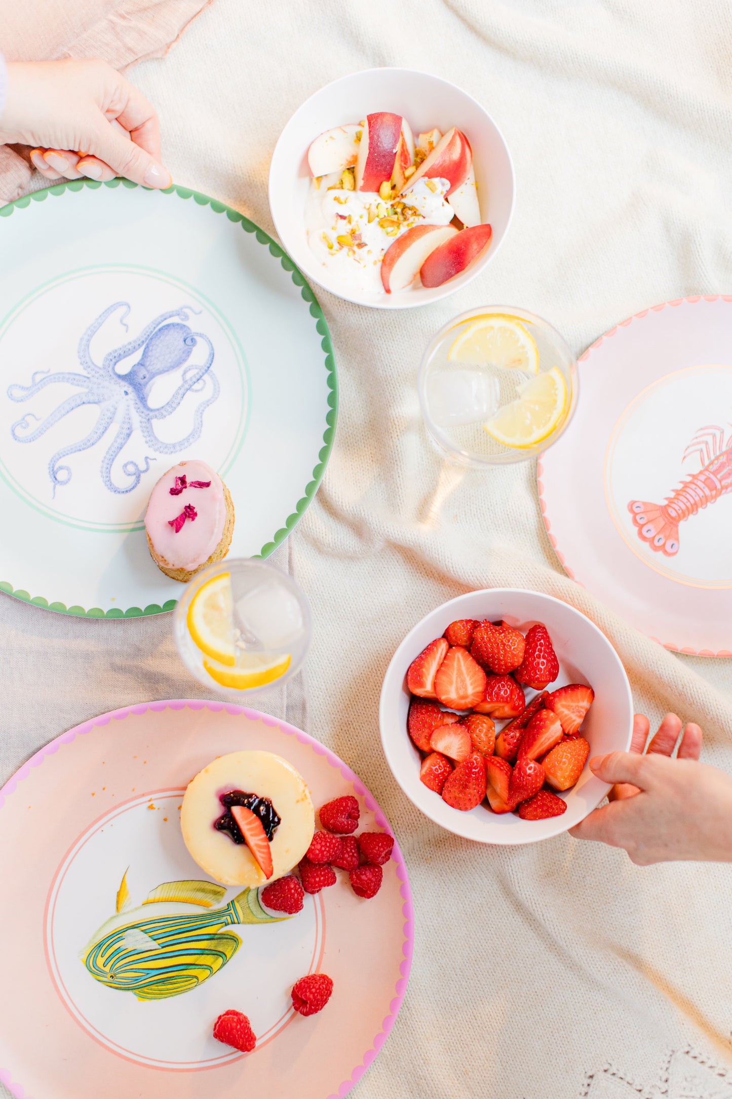 Yvonne Ellen Animal Melamine Dinner Plates (Set of 4)