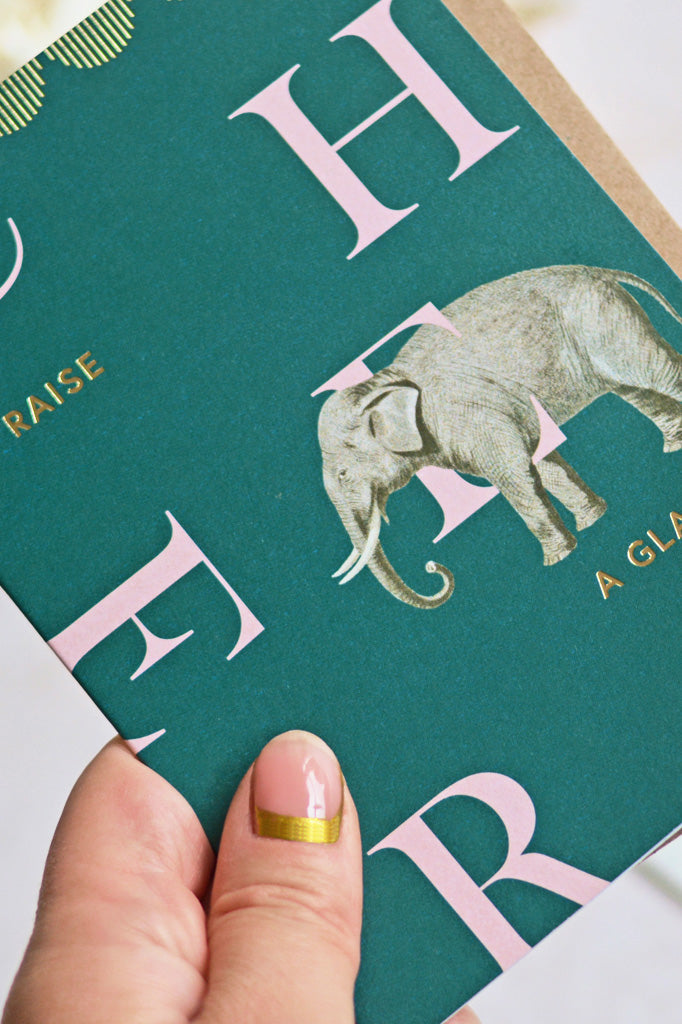 Yvonne Ellen Elephant Cheers Card