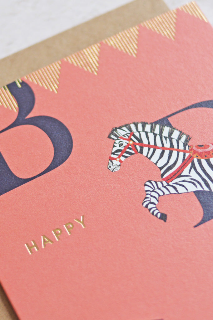Yvonne Ellen Zebra Happy Birthday Card