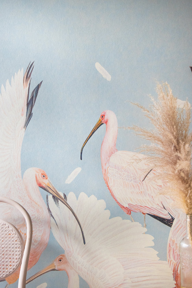 Yvonne Ellen Birds of Paradise Wall Mural, Blue