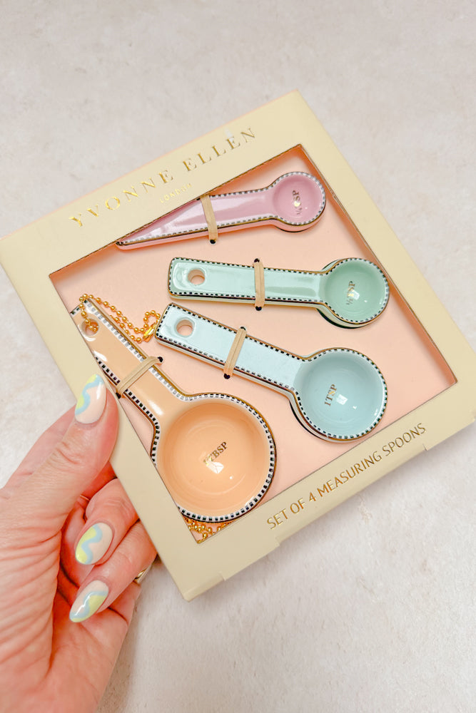 Yvonne Ellen Ceramic Pastel Measuring Spoons (Set of 4)