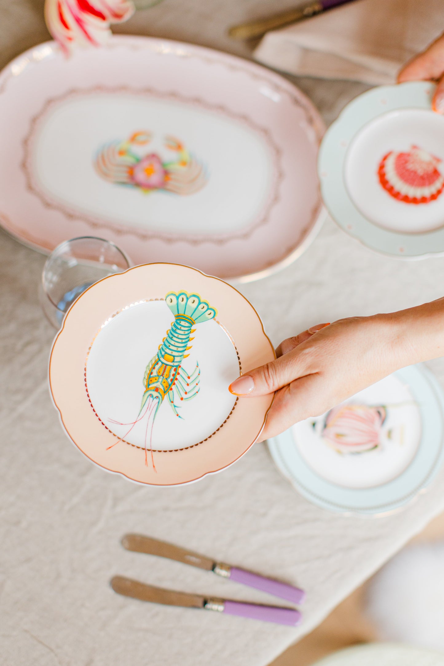 Yvonne Ellen Fishy Tea Plates (Set of 4)
