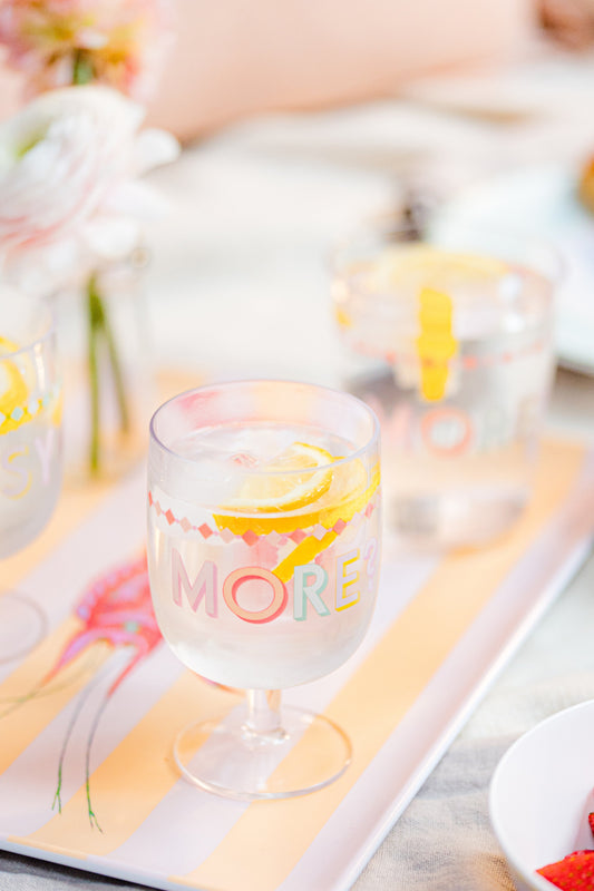 Yvonne Ellen Slogan Plastic Wine Glasses (Set of 4)