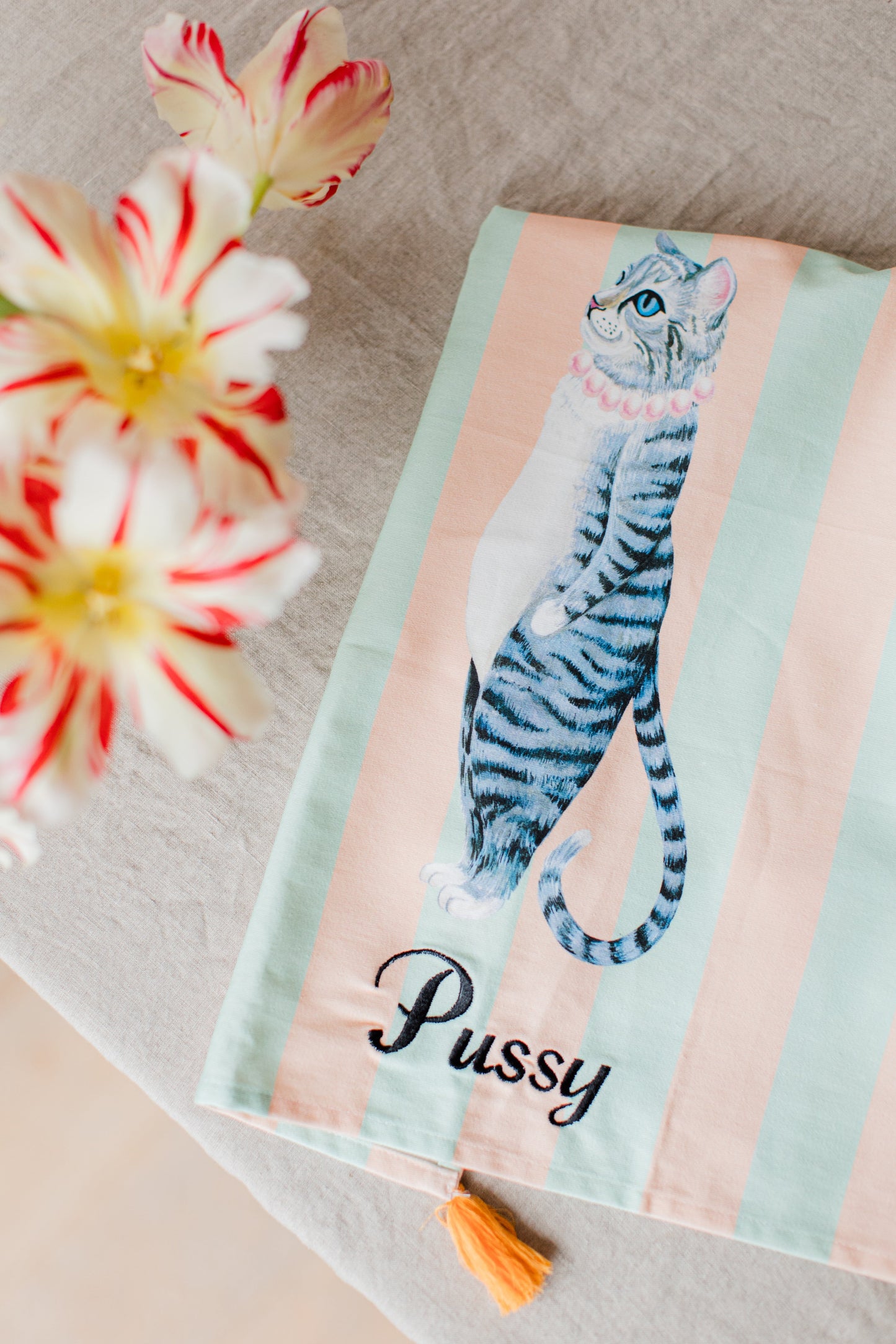Yvonne Ellen Tasseled Tea Towel