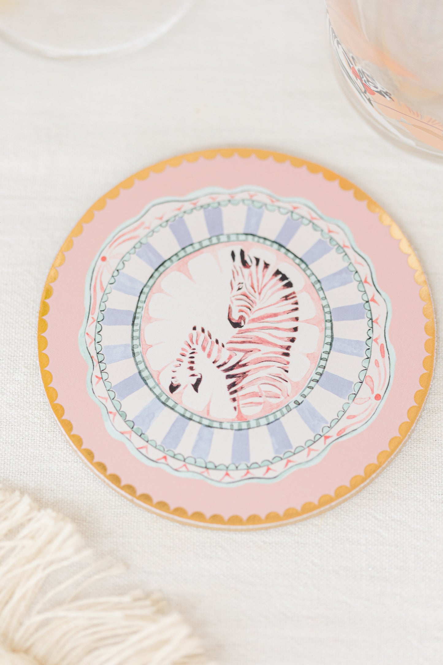 Yvonne Ellen Round Cork Back Coasters (Set of 4)