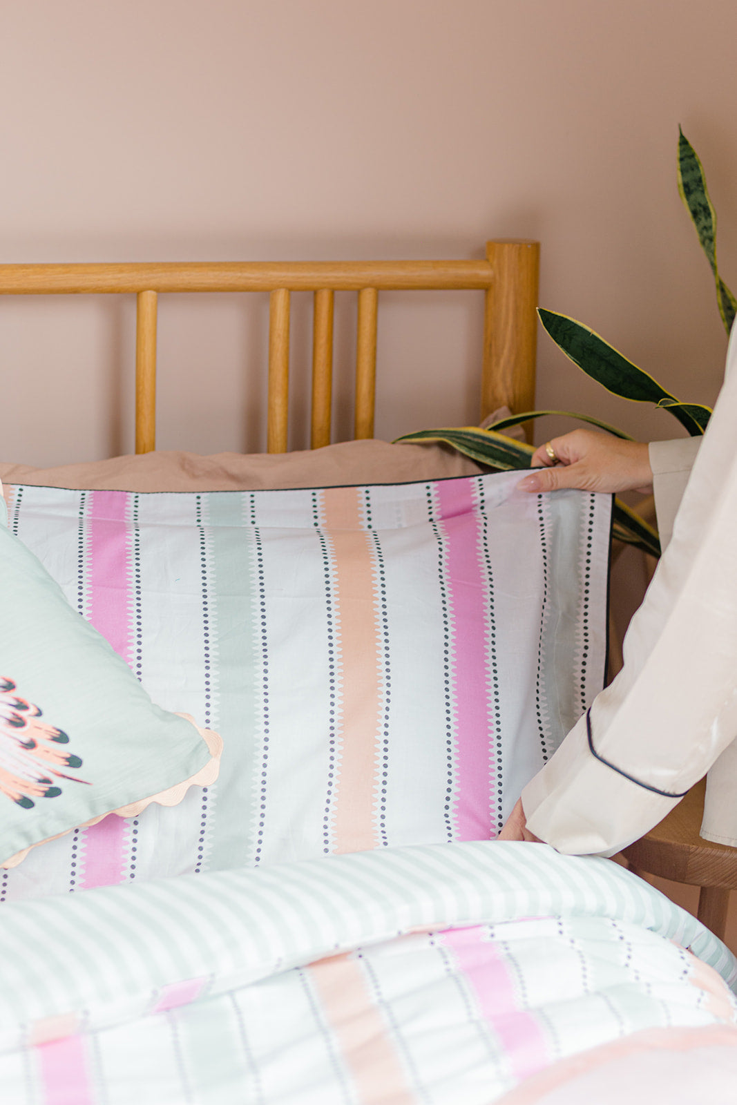 Yvonne Ellen Wobble Stripe Oxford Pillowcase Pair