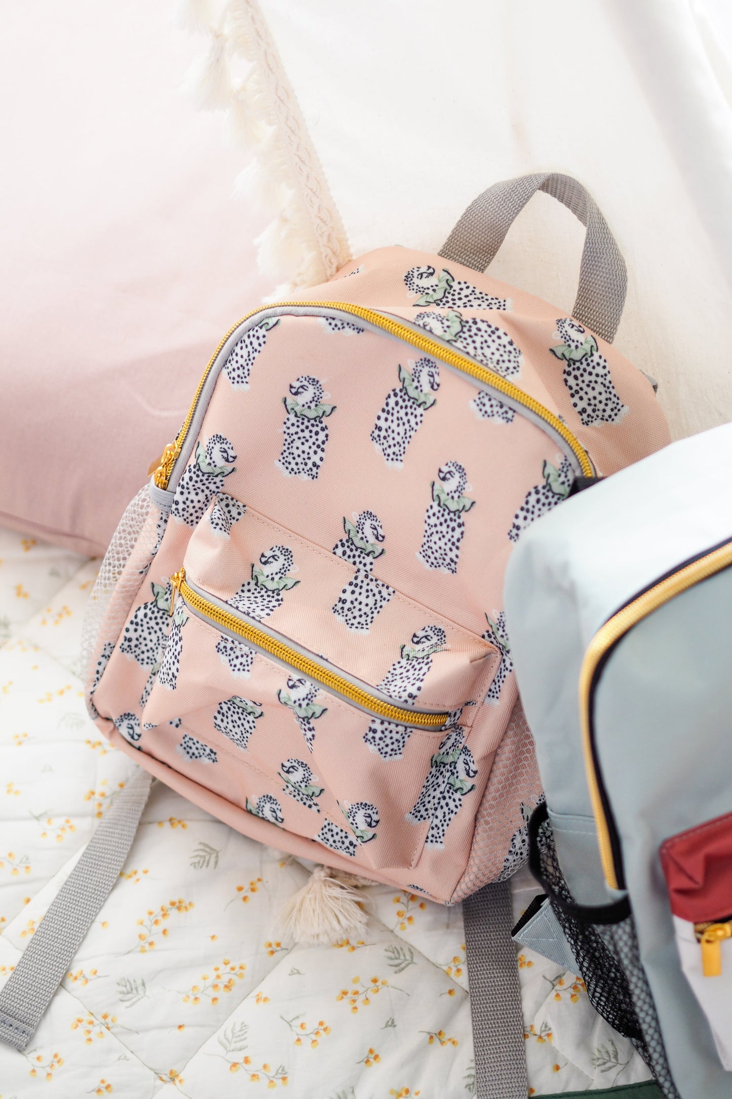 Yvonne Ellen Mini Kid's Cheetah Backpack, Peach