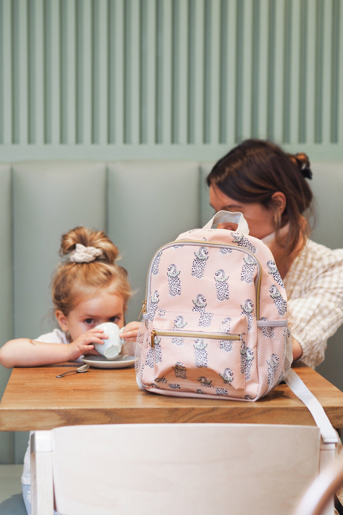 Yvonne Ellen Mini Kid's Cheetah Backpack, Peach