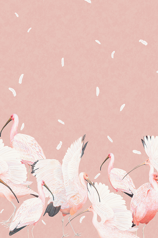 Yvonne Ellen Birds of Paradise Wall Mural, Peach