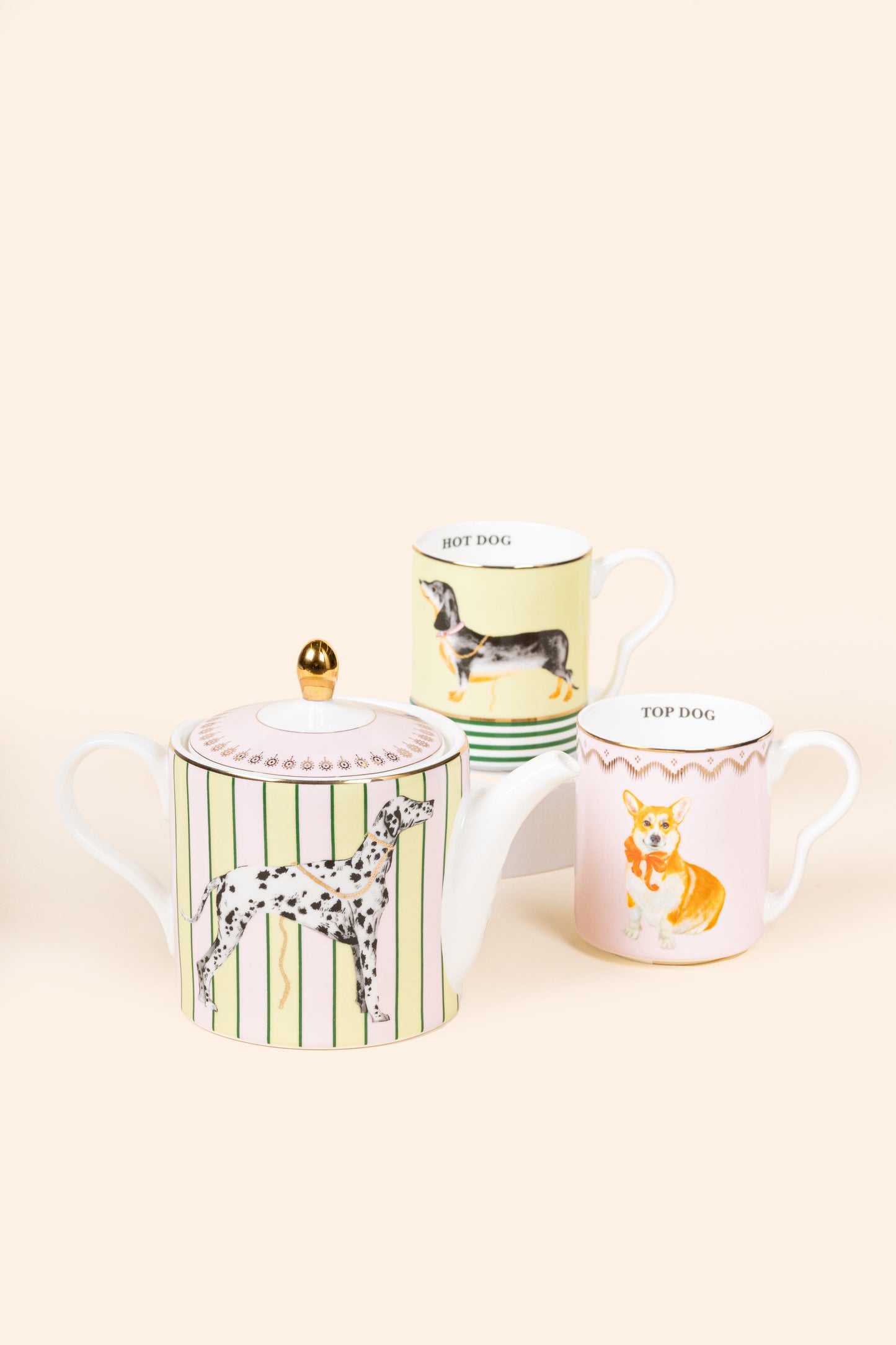 Yvonne Ellen Doggie Teapot & 2 Small Mug Set