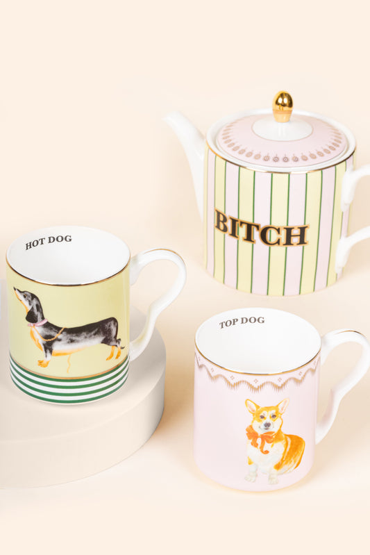 Yvonne Ellen Doggie Teapot & 2 Small Mug Set