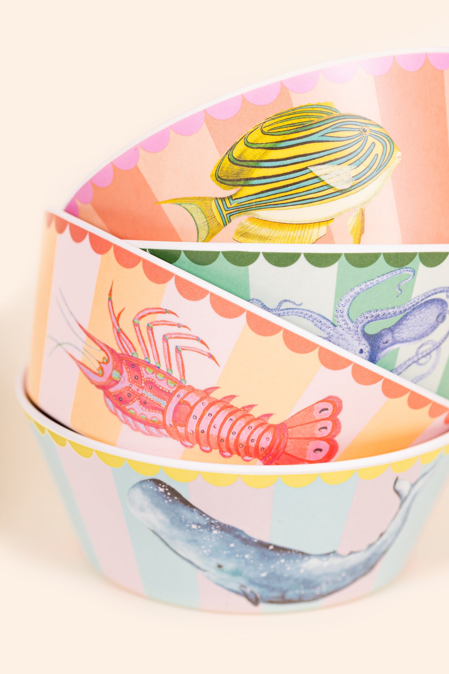 Yvonne Ellen Animal Melamine Bowls (Set of 4)