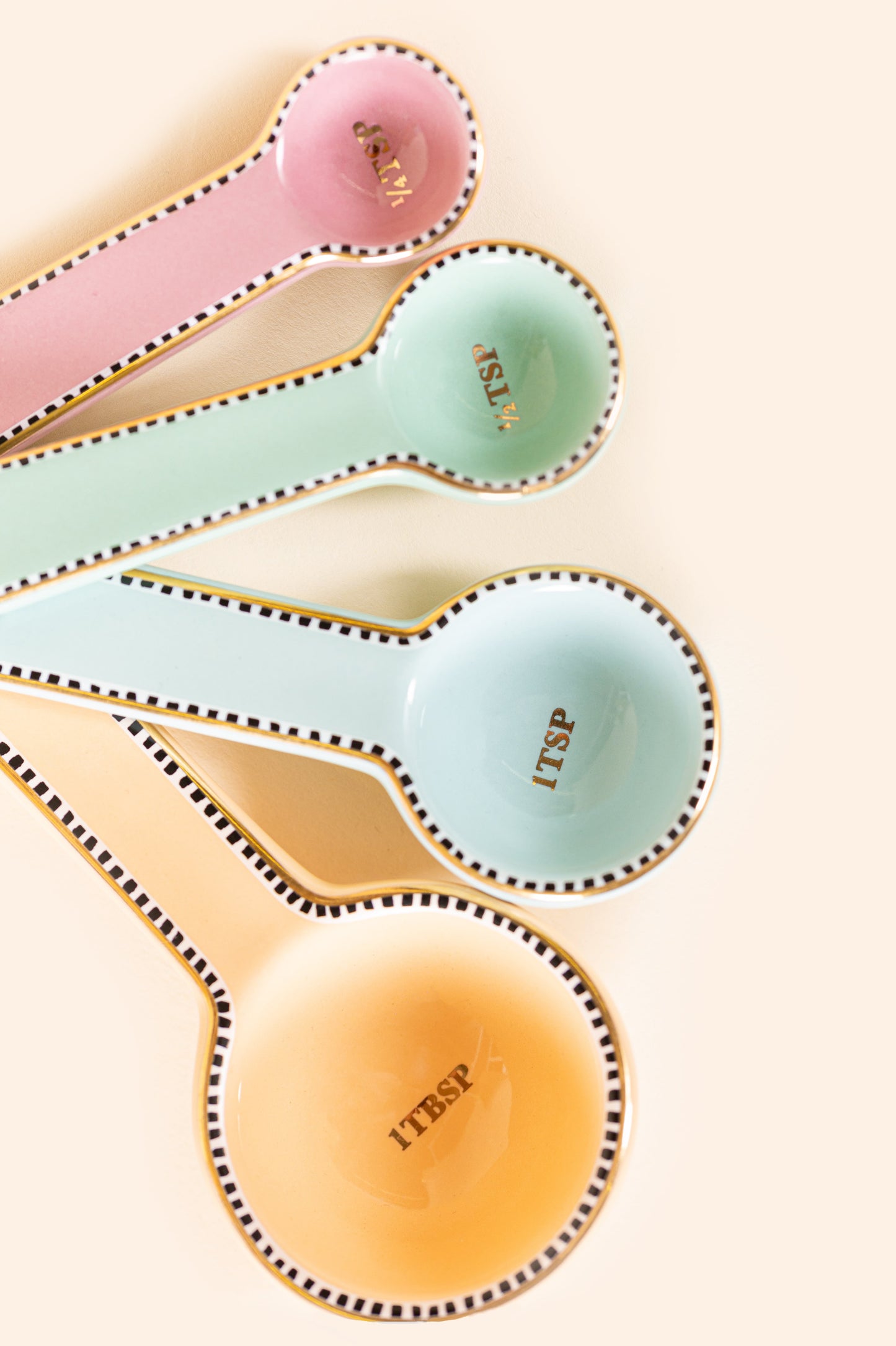 Yvonne Ellen Ceramic Pastel Measuring Spoons (Set of 4)