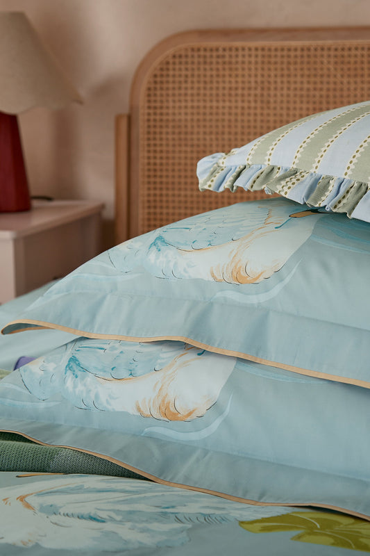 Yvonne Ellen Sister Swans Oxford Pillowcase Pair