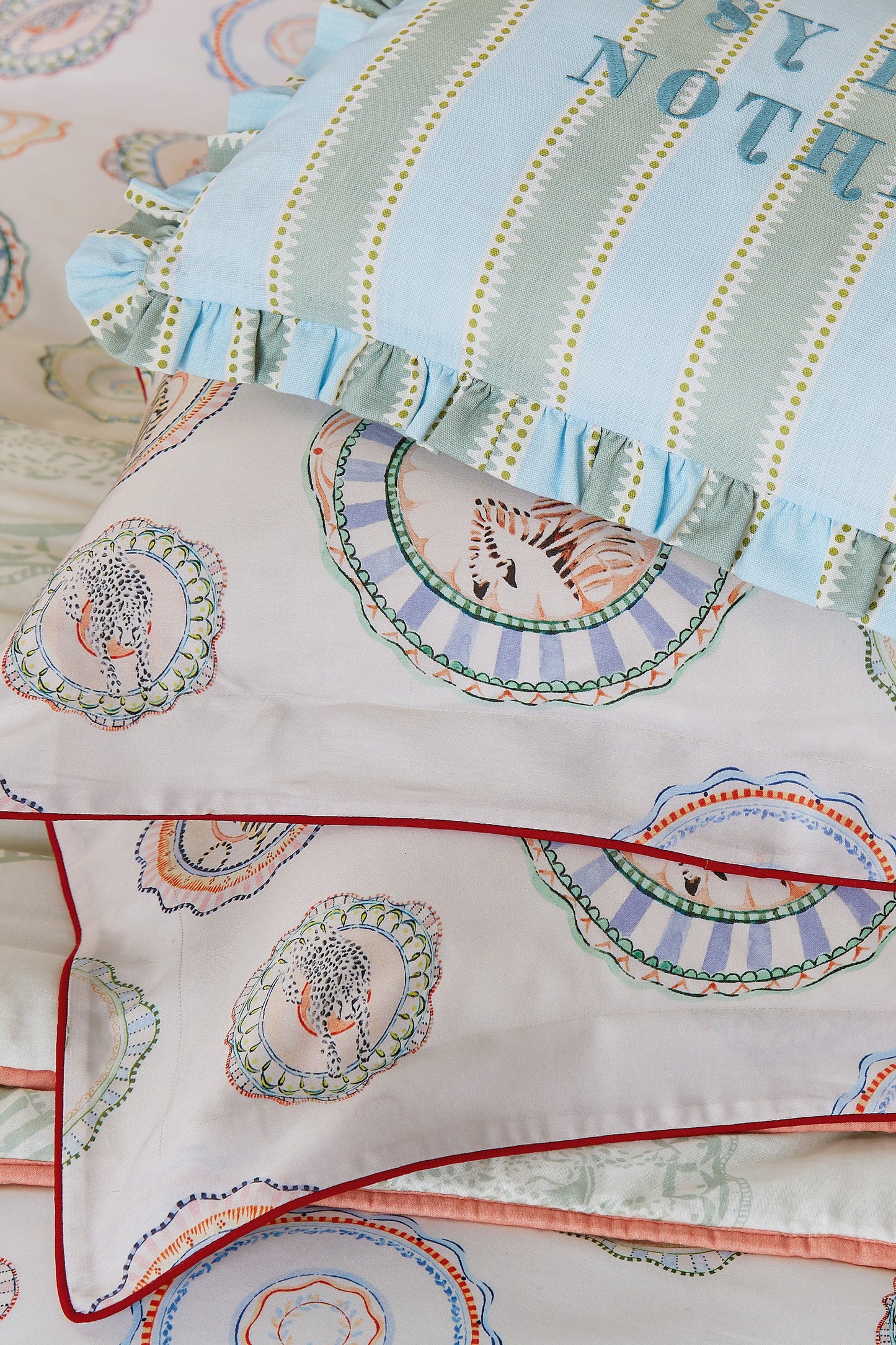 Yvonne Ellen Vintage Plates Oxford Pillowcase Pair